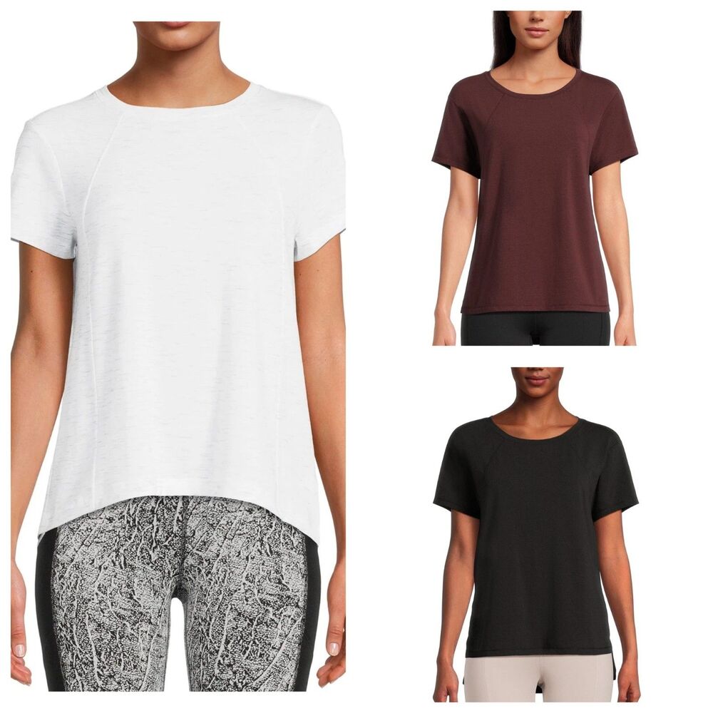 Avia Women's Soft Stretch Fabric Lightweight Short Sleeve T-Shirt